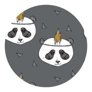 grey panda fabric