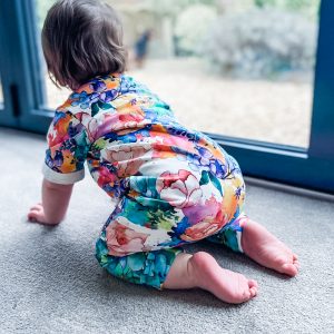 blossoming flower sleeved romper model 3