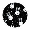 mono bunnies fabric
