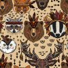 tribal woodland fabric