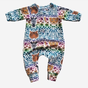 rainbow safari sleeved romper
