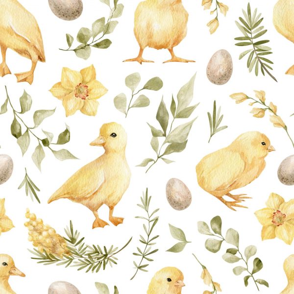 Chicks and ducks fabric