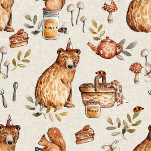 Woodland picnic fabric